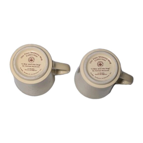 Vintage 1986 Norman Rockwell Mugs 2-Piece Set “A Boy and His Dog” Coffee Mug - Picture 2 of 5